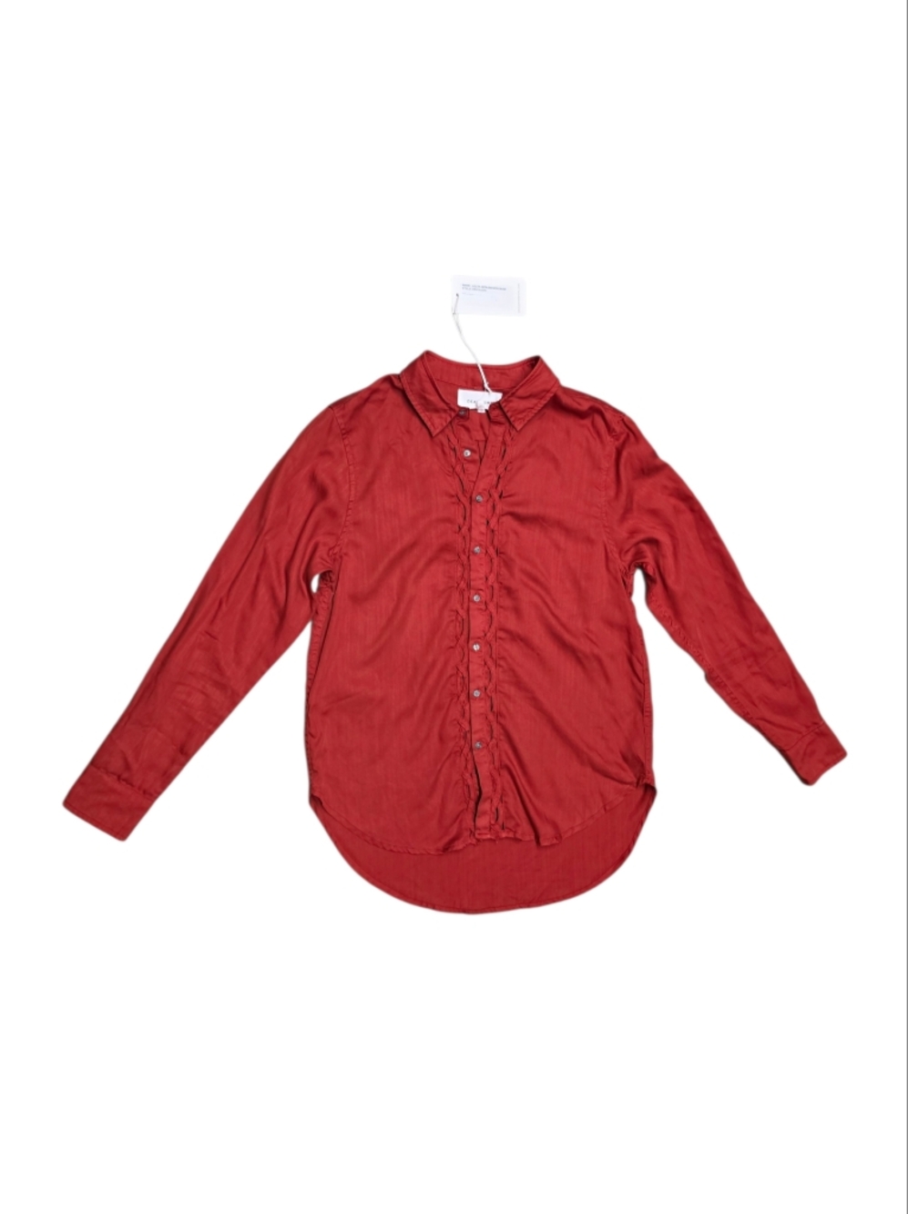 Dear John Lolita Red Latice-Front Detail Button Down Shirt NWT